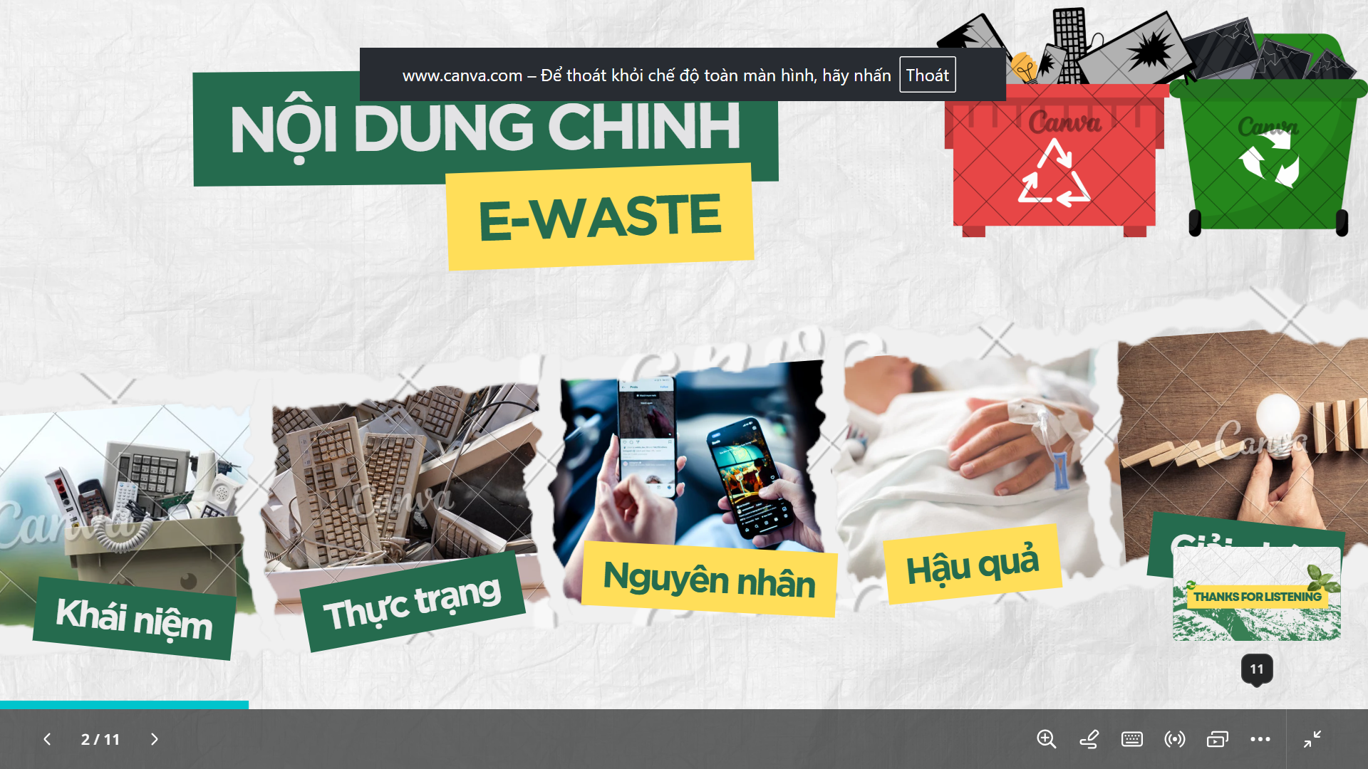 Nội dung chính bài thuyết trình rác thải điện tử
